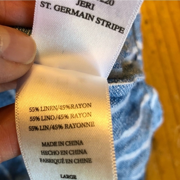 SOLD ~ Rails Jeri Top Womens Large Blue & White Stripe Short Sleeve Beachy L - Picture 5 of 6